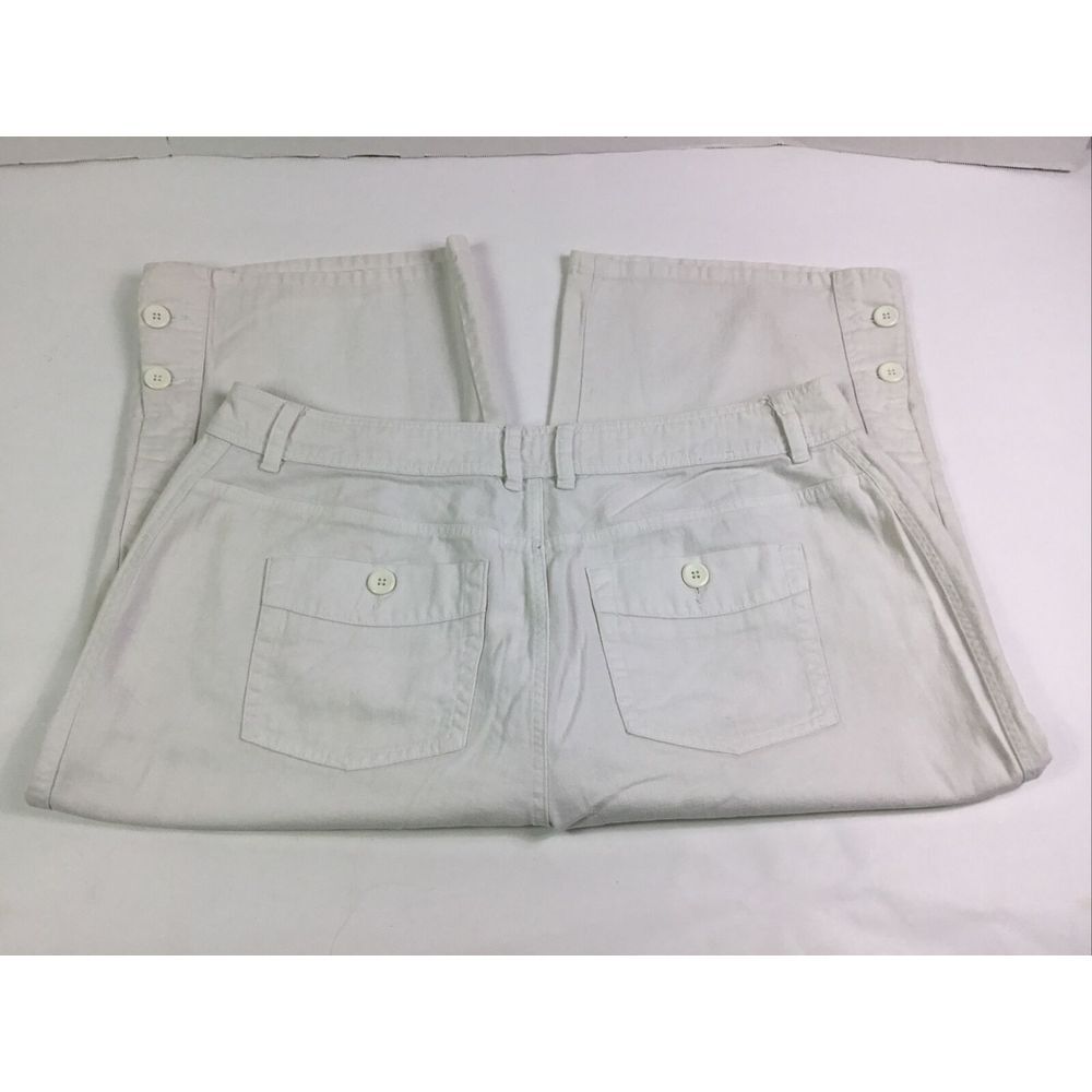 Cato Capris Womens White denim button Size‎ 22 Boho high rise 40 waist